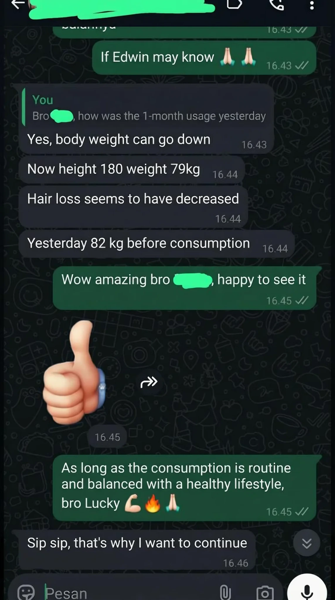 Customer message about EROJAN