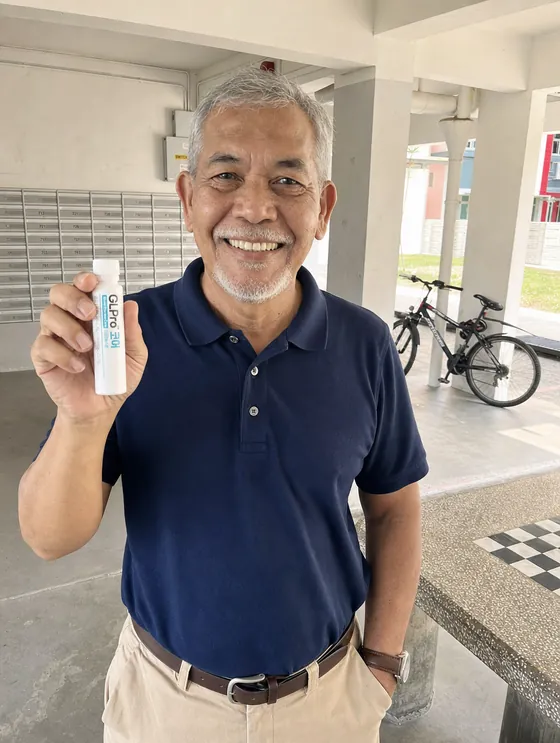 A GLPro&trade; Core customer in Singapore with their bottle